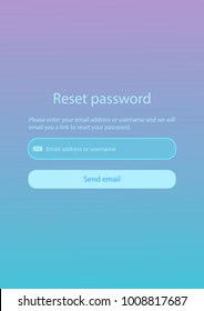 Reset Password Form Page Gradient Background Stock Vector (Royalty Free ...