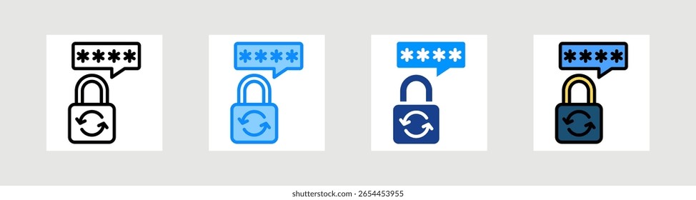 Reset Password Icon Collection Set Multiple Style