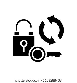 Ilustración vectorial de glifo de ícono Restablecer contraseña