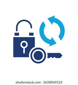 Reset Password Icon Mixed Vector Illustration