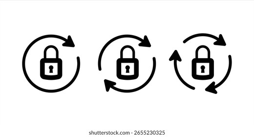 Reset password icon. Refresh, rotate, Lock icon, privacy icon, secure personal security icon. vector illustration
