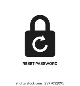 Reset password icon. Repeat safety icon. Lock reload icon on white background