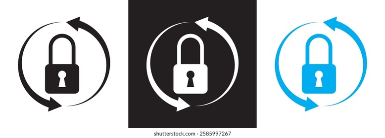 Reset password  icon.  simple  key protection flat design vector pictogram, infographic icon. App logo web button banner UI interface elements.  isolated on white and black background. EPS 10