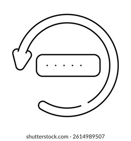 reset password line icon vector. reset password sign. isolated contour symbol black illustration