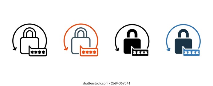 Reset Password multiple icon style vector illustration