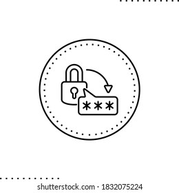 Reset Password Vector Icon In Outline