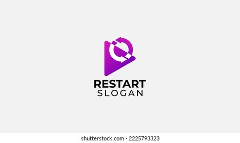 Reset Play Logo Template Design Vector Illustration