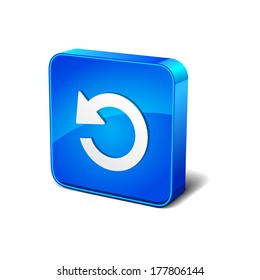 Reset Replay 3d Rounded Square Blue Vector Button Icon Design
