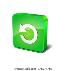 Reset Replay 3d Rounded Square  Vector Button Icon 