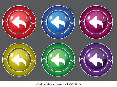 Reset Replay Circular Vector Colorful Web Icon Set Button
