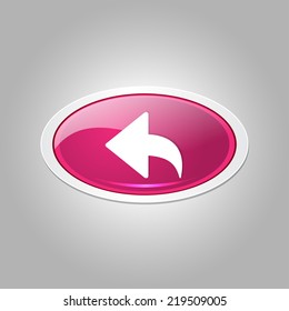 Reset Replay Elliptical Vector Pink Web Icon Button
