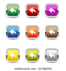 Reset Replay Square Vector Blue Web Icon Set Button