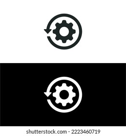 Reset setting icon isolated on white background