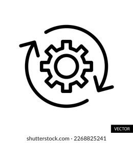 Reset settings, factory reset vector icon in line style design for website, app, ui, isolated on white background. Editable stroke. EPS 10 vector illustration.