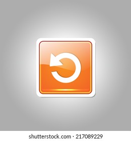 Reset Square Vector Orange Web Icon Button