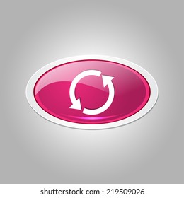 Reset Sync Elliptical Vector Pink Web Icon Button