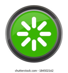 reset vector button isolated on green