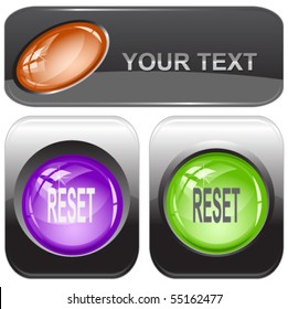 Reset. Vector internet buttons.
