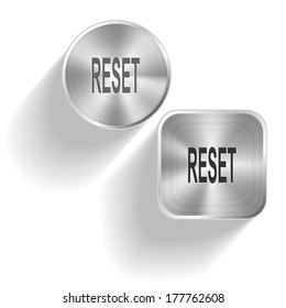 Reset. Vector set steel buttons