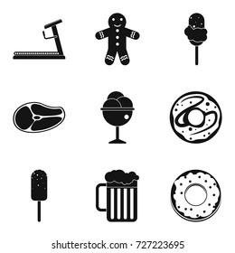 Reset weight icons set. Simple set of 9 reset weight vector icons for web isolated on white background