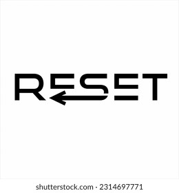 Reset word design with back arrow sign.