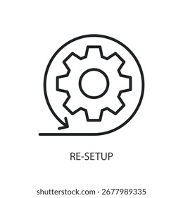 Reconfigurar ícones de vetor de linha fina.