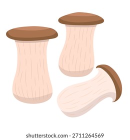 ilustração vetorial de cogumelo de ostra rei resh para design de alimentos e agricultura