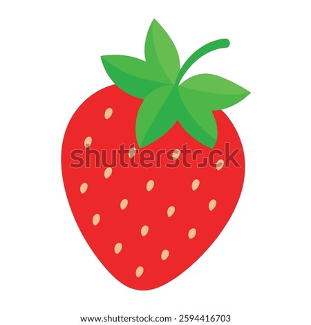 resh strawberry branch with leaves isolated