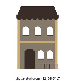 Residence building isolated 