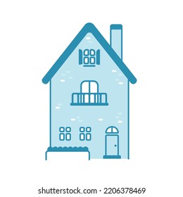 Residence building vector illustration (front view)	