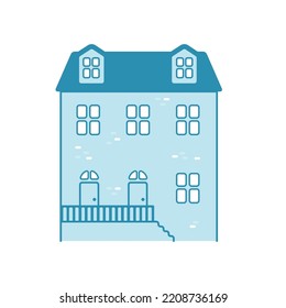 Residence building vector illustration (front view)	