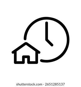 Residence and clock icon, representing domestic routines or remote work