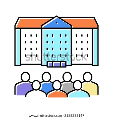 residence hall color icon vector. residence hall sign. isolated symbol illustration