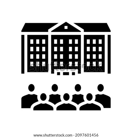 residence hall glyph icon vector. residence hall sign. isolated contour symbol black illustration