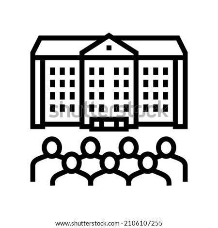 residence hall line icon vector. residence hall sign. isolated contour symbol black illustration
