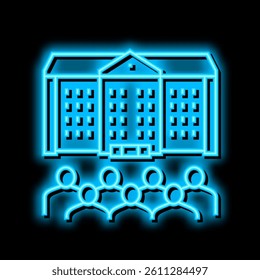 residence hall neon light sign vector. residence hall illustration