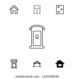 Residence icon. collection of 7 residence filled and outline icons such as home, window, house building. editable residence icons for web and mobile.