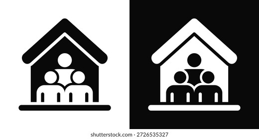Residence-Symbol weißer und schwarzer Hintergrund