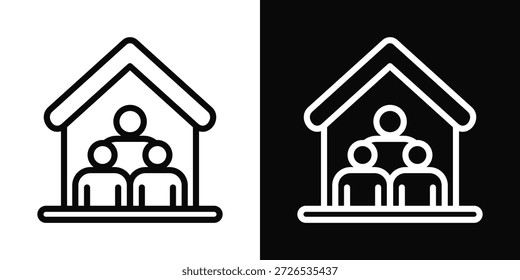Residence-Symbol weißer und schwarzer Hintergrund