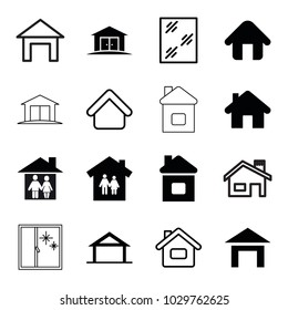 Residence icons. set of 16 editable filled and outline residence icons such as home, family house, house building