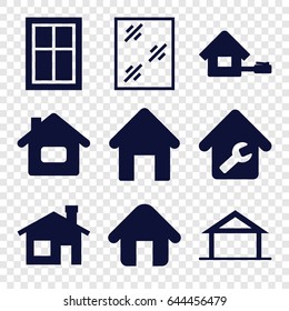 Residence icons set. set of 9 residence filled icons such as home, house building, window