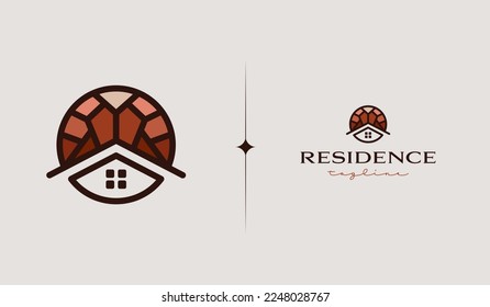 Residence Monoline Logo Template. Universal creative premium symbol. Vector illustration