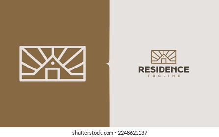 Residence Monoline Logo Template. Universal creative premium symbol. Vector illustration