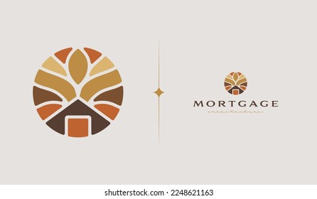 Residence Monoline Logo Template. Universal creative premium symbol. Vector illustration