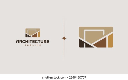 Residence Monoline Logo Template. Universal creative premium symbol. Vector illustration