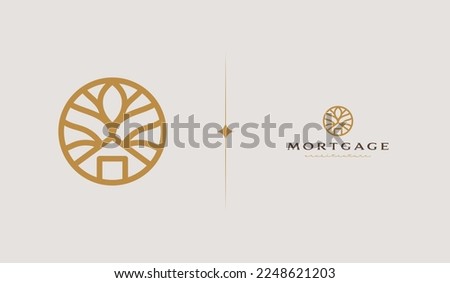 Residence Monoline Logo Template. Universal creative premium symbol. Vector illustration