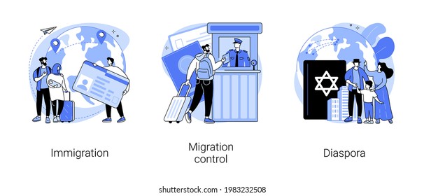 Residence permit abstract concept vector illustrations.