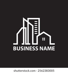 residence, technology, consulting, architect, minimalist, industry, monogram, skyscraper, branding, initial, letter, structure, realty, identity, real estate, hotel, logotype, silhouette Logo Design