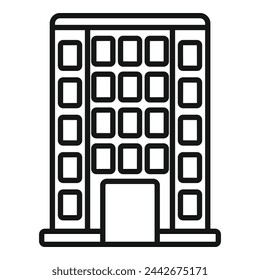 Residence town icon outline vector. City plan area. House project facade