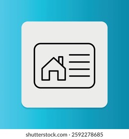 Residency Permit icon. Editable stroke. Vector illustration	